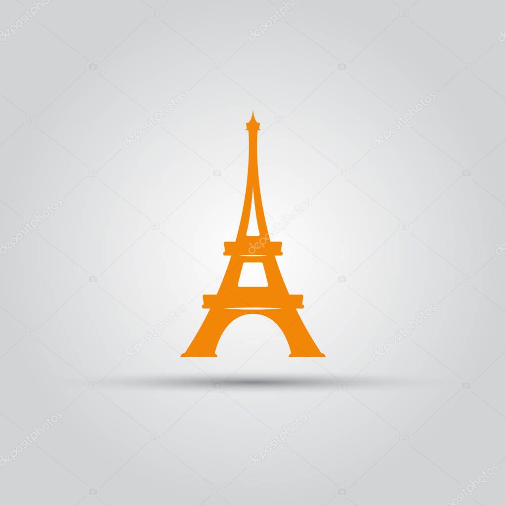 Silhouette Eiffel tower in Paris vector isolated colored icon