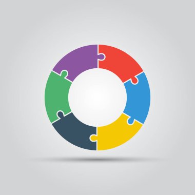 tekerlek düz renkli vektör izole şablon senin Infographic için bulmaca 