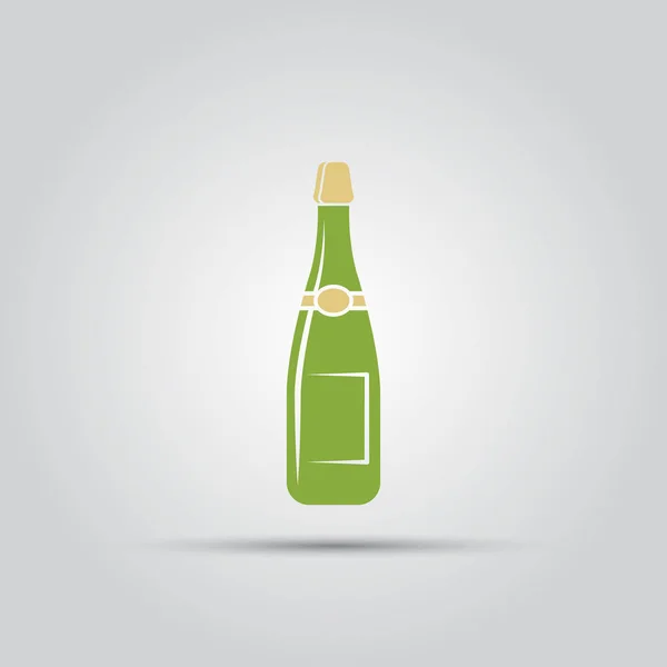 瓶香槟矢量孤立的彩色的图标剪影 — 图库矢量图片
