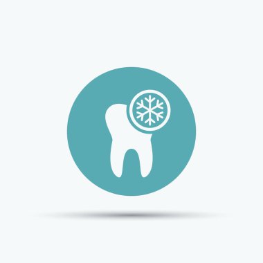 diş ve kar tanesi izole vektör yuvarlak simge