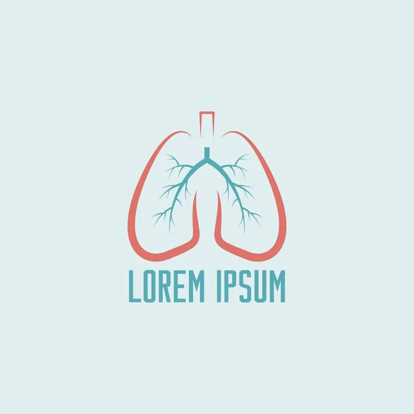 Akciğerler izole vektör logo şablonu