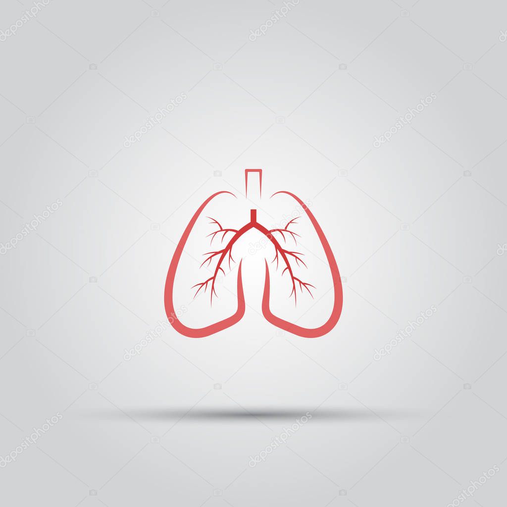 Lungs isolated vector colored icon