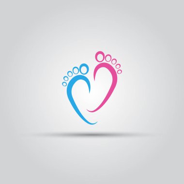 İzole ayak izi vektör soyut logo hatları