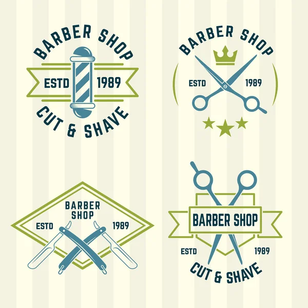 Berber Dükkanı etiketleri renkli vektör ayarla 