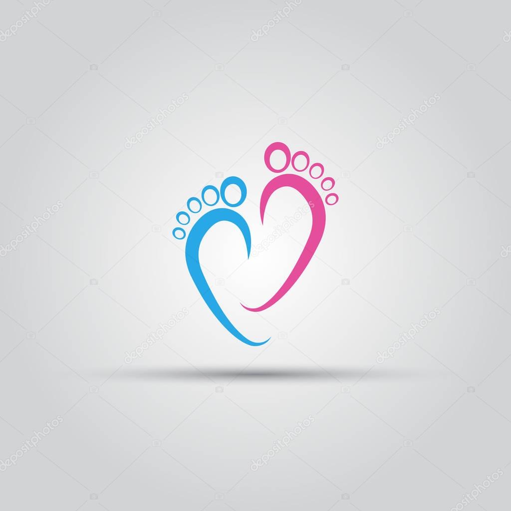 Footprint isolated vector abstract logo of lines