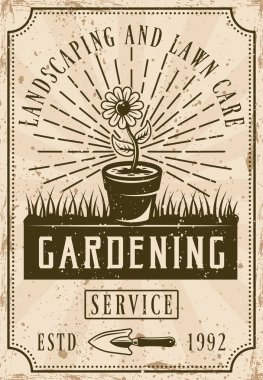 Bahçe Servisi poster vintage tarzı