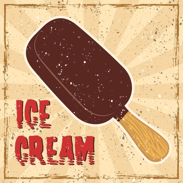 Ice cream barevných retro nápis v retro stylu — Stockový vektor
