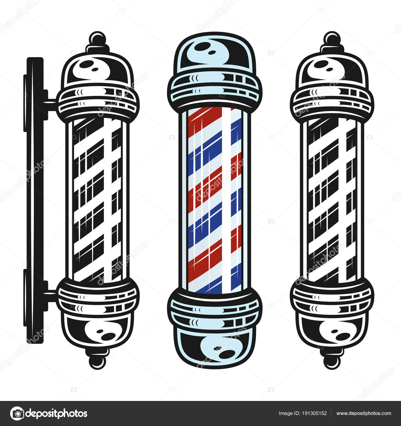 Vintage Barber Pole Clip Art