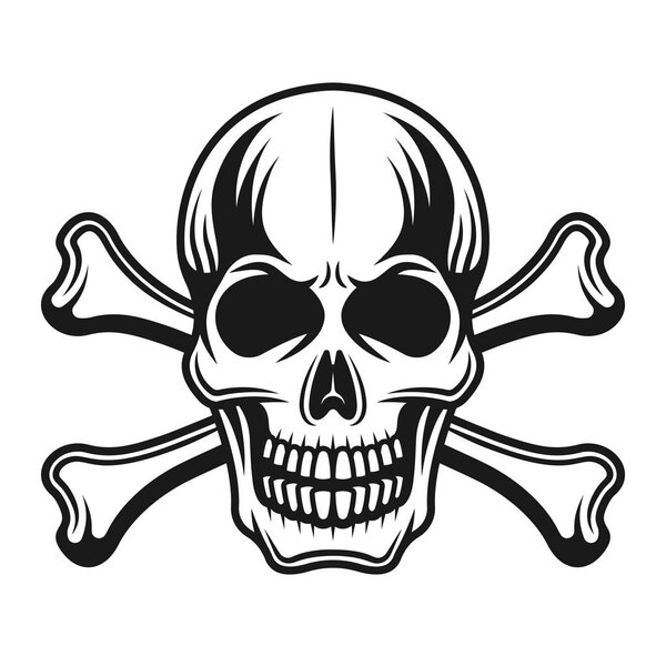 Череп с вектором перекрестных костей
