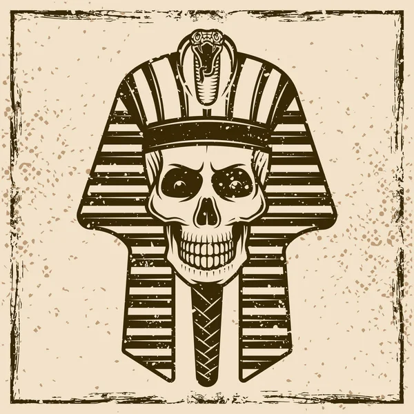 Illustration vectorielle tête de crâne de pharaon égyptien — Image vectorielle