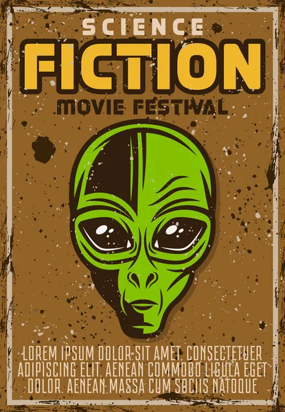 Affiche publicitaire du festival du film de science fiction — Image vectorielle