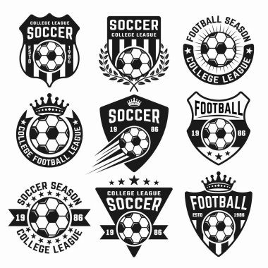 Futbol takım siyah vektör amblem veya logolar