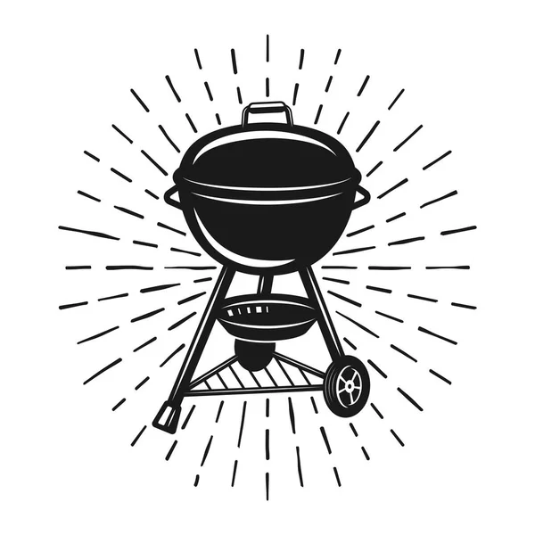 Grill z promieni wektor ilustracja monochromatyczne — Wektor stockowy