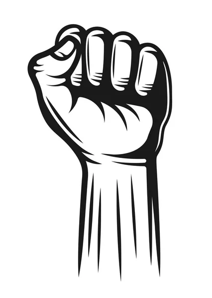 Hand with fingers folded into a fist pointing up — Stock Vector