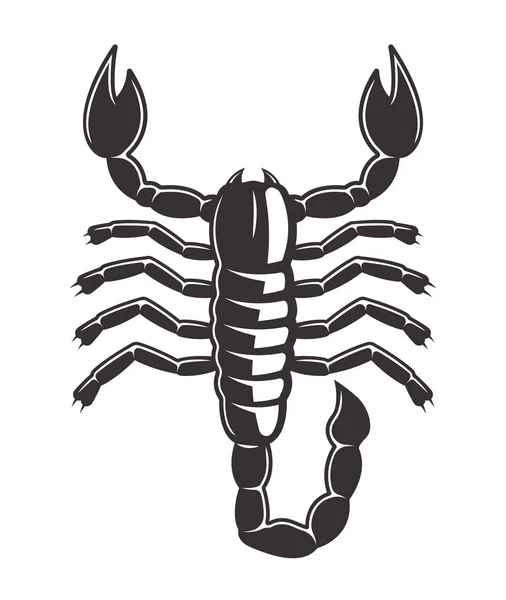 Scorpion tattoo style black vector illustration — Stock Vector