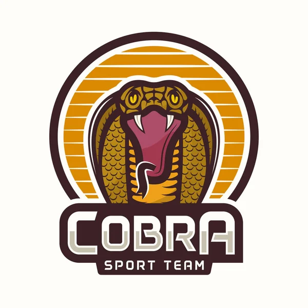 코브라 원 스포츠 팀 색된 상징 — 스톡 벡터