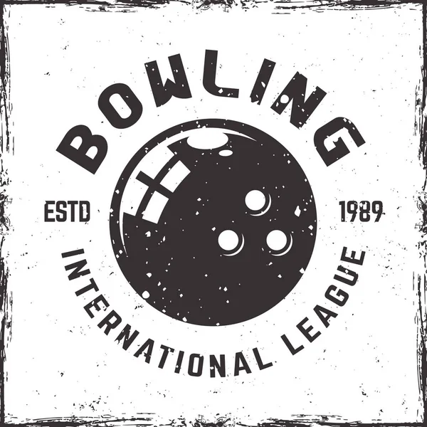 Bowlingliga-Vektor Emblem im Vintage-Stil — Stockvektor