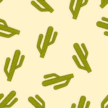 Kaktüs vektör renkli karikatür seamless modeli