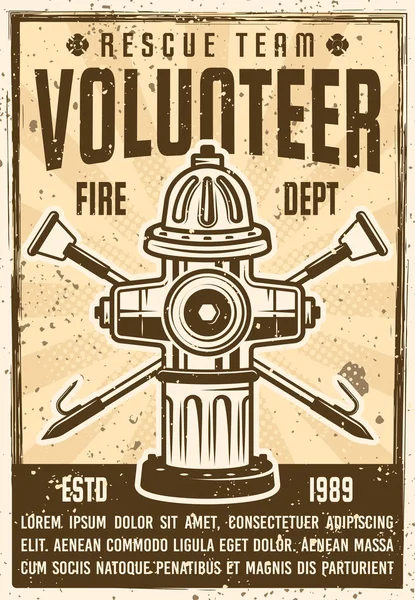 Bénévole équipe de sauvetage promotion vintage affiche — Image vectorielle