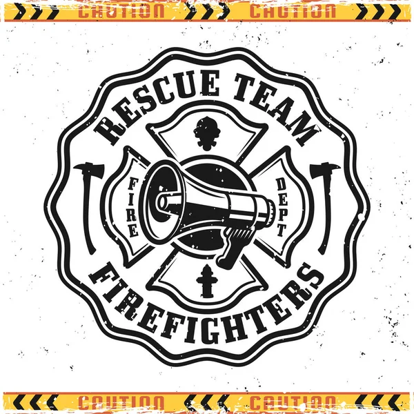 Emblema vettoriale o logo della squadra di salvataggio dei vigili del fuoco — Vettoriale Stock