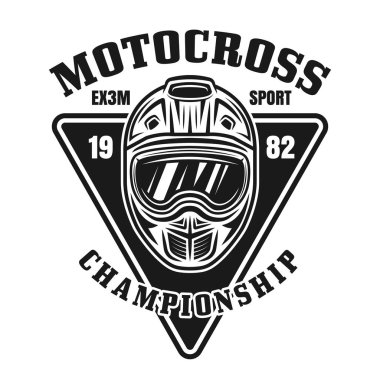 Motokros şampiyonası vektör vintage siyah amblem