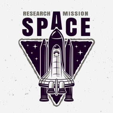 Örnek metin ile uzay gemisi vektör amblemi