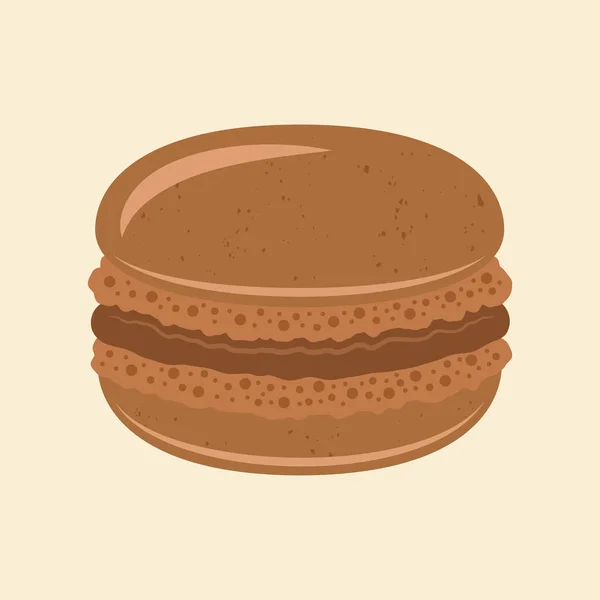 Makronen Französisch Dessert Vektor Schokolade Farbe — Stockvektor