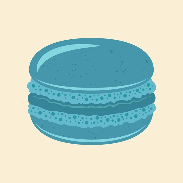 Macaroon γαλλική επιδόρπιο διάνυσμα μπλε απεικόνιση — Διανυσματικό Αρχείο
