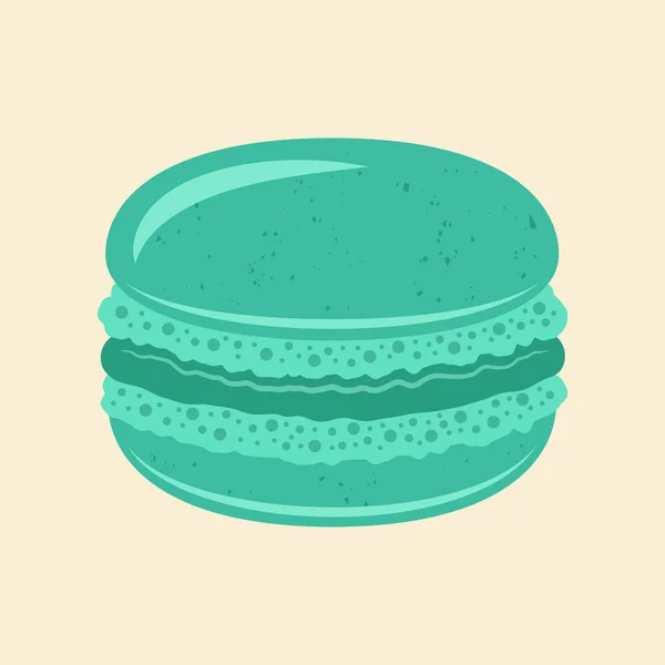 Makronen Dessert Vektor Minze Farbe Illustration — Stockvektor