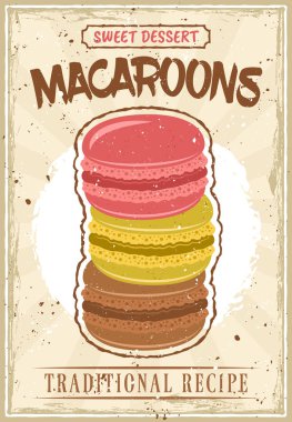 Makaronlar vintage stil vektör posteri