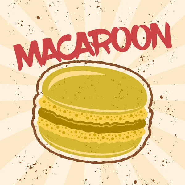 Macaroon vector pistachio color illustration — Stok Vektör