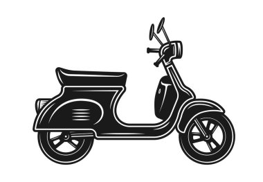 Scooter or moped vector object isolated on white