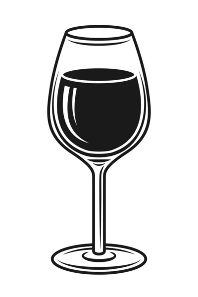 Vetor de vidro de vinho preto objeto isolado —  Vetores de Stock