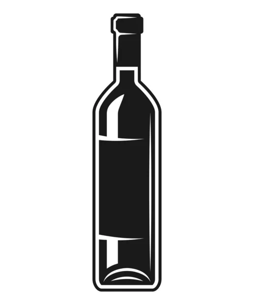 Bottle of wine vector black isolated object — 图库矢量图片