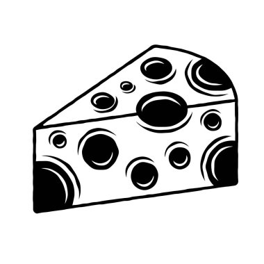 Peynir vektörü siyah beyaz nesne veya element