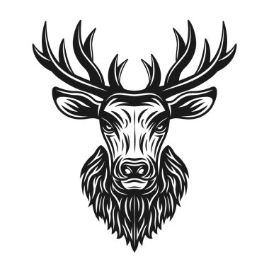 Geyik başı vektör nesnesi veya tasarım ögesi izole edildi