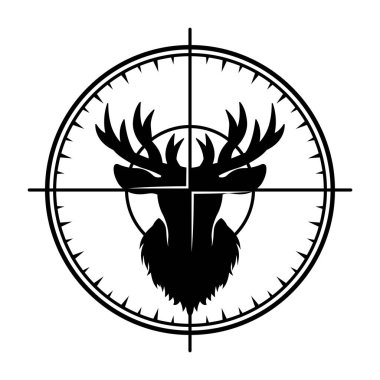 Geyik baş silueti optik görüş vektöründe