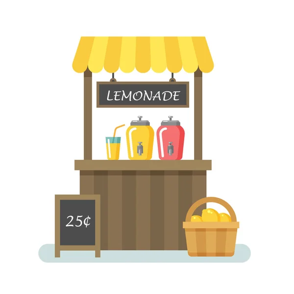 Soporte de limonada ilustración plana — Vector de stock