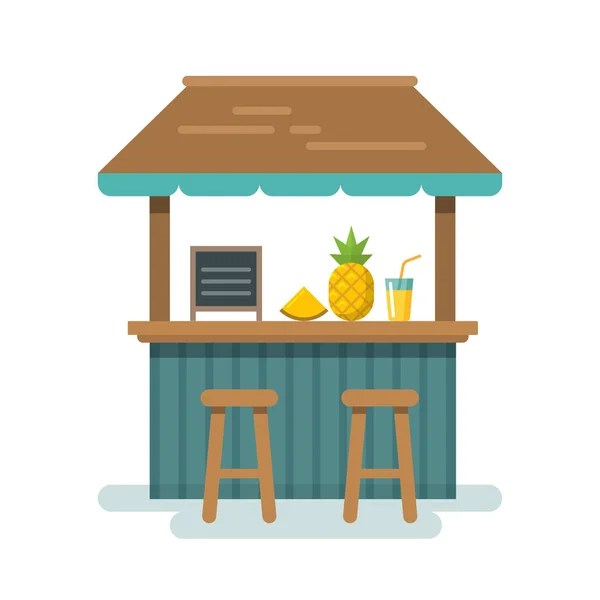 Strandbar flache Illustration — Stockvektor