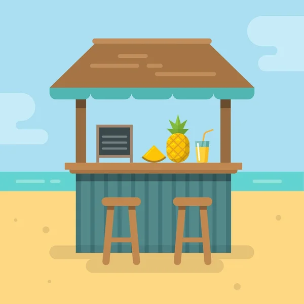 Beach bar ilustracja płaskie — Wektor stockowy