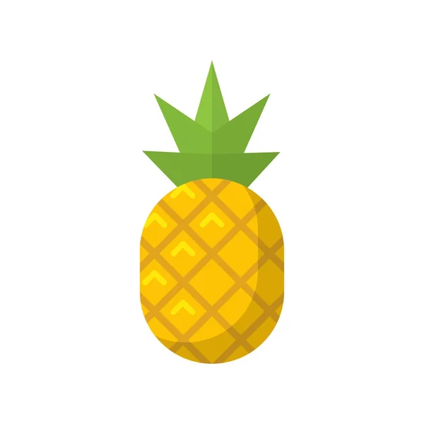 Ananas frutta piatto isolato icona vettoriale illustrazione — Vettoriale Stock