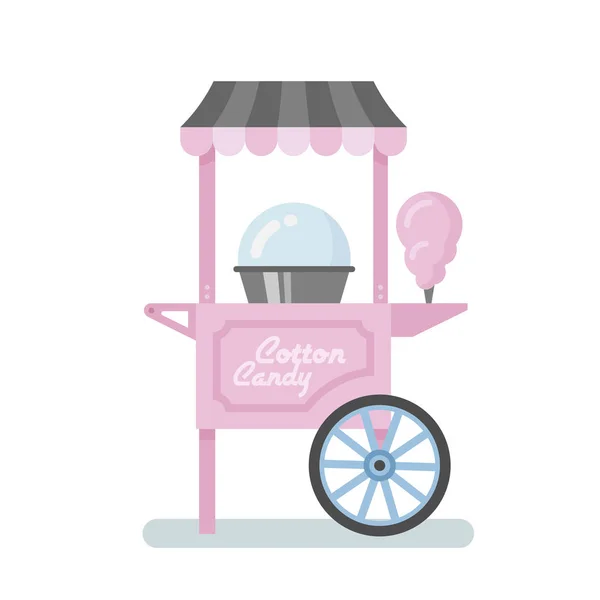 Machine à bonbons en coton illustration plate — Image vectorielle