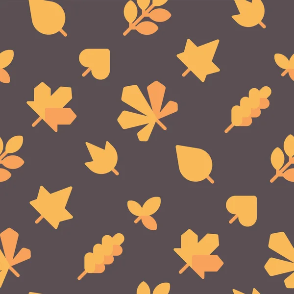 Der Herbst hinterlässt nahtlose Muster. Herbst hinterlässt flache Symbole Hintergrund — Stockvektor
