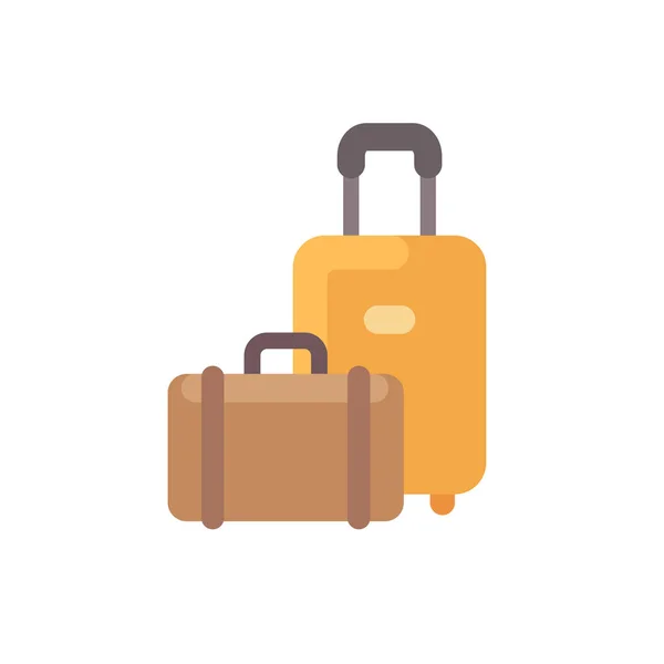 Ícone plano de dois sacos. Viagem bagagem plana ilustração —  Vetores de Stock