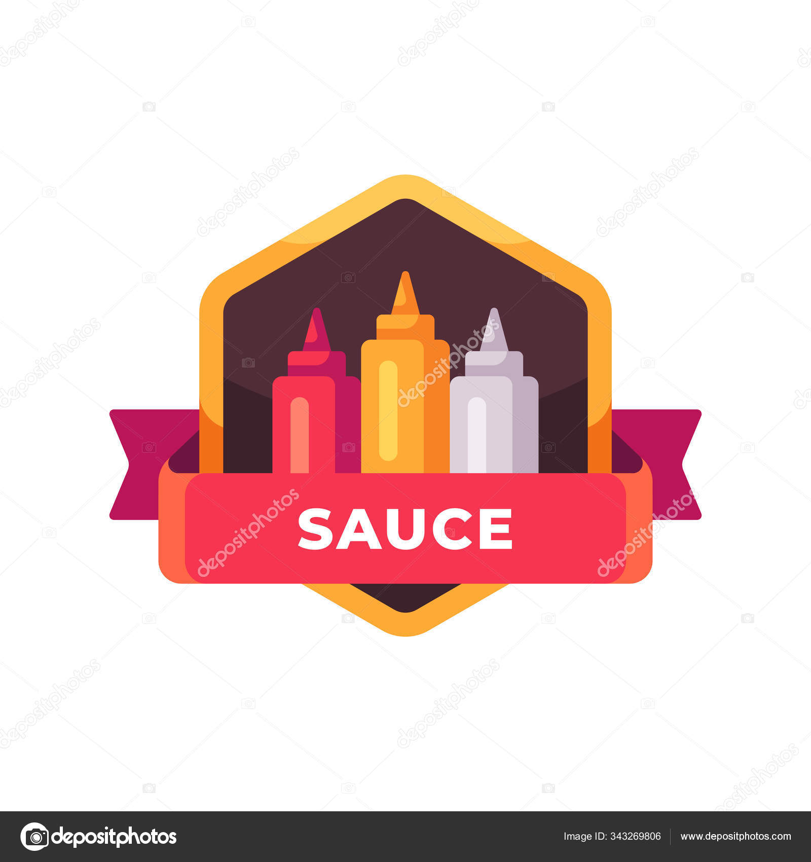 Ketchup, mustard and mayonnaise bottles. Sauce tubes flat icons Stock