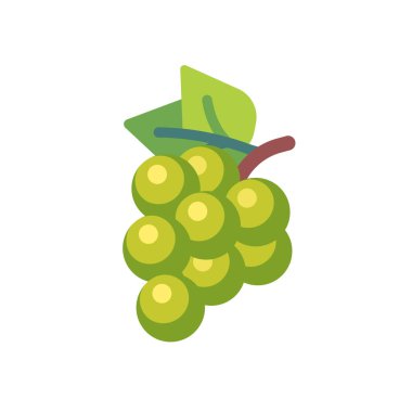 Bir demet yeşil üzüm yassı ikonu. Kumar makinesi sembolü
