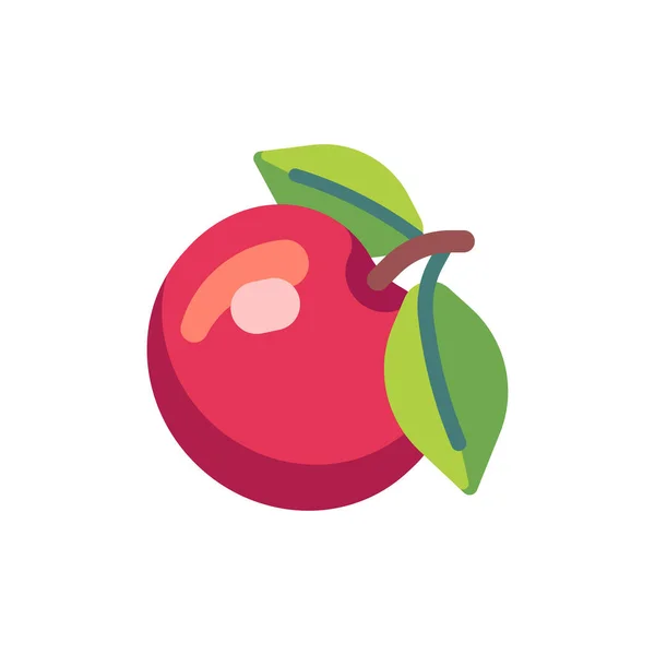 Czerwone Jabłko Płaska Ikona Symbol Automatu Gry — Wektor stockowy