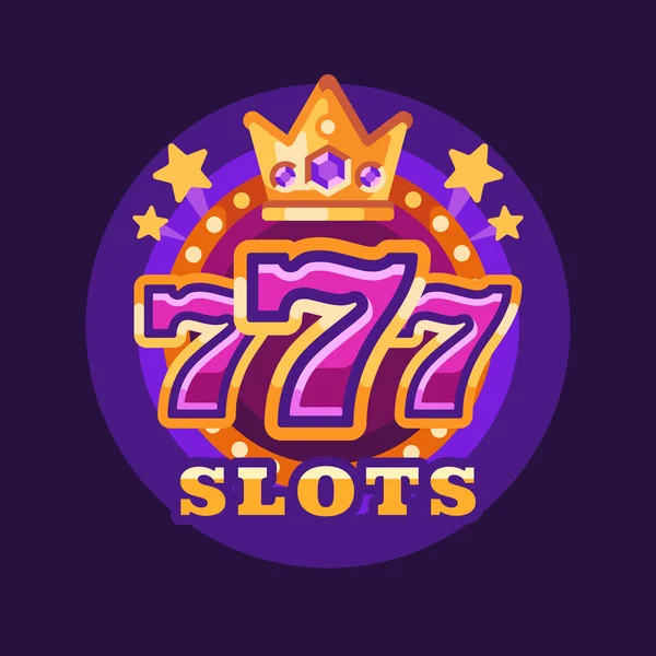 777 Slot Casino Vincere Illustrazione Sfondo Viola — Vettoriale Stock