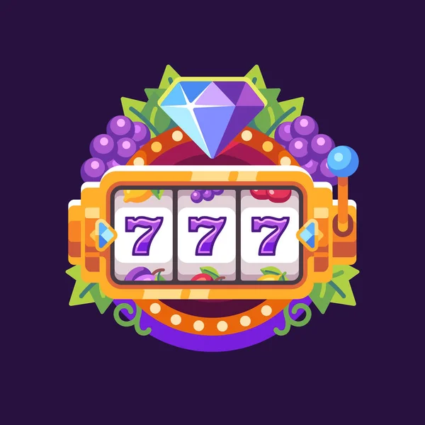 Automat Diamantem Hrozny Casino 777 Vyhrát Ploché Ilustrace — Stockový vektor