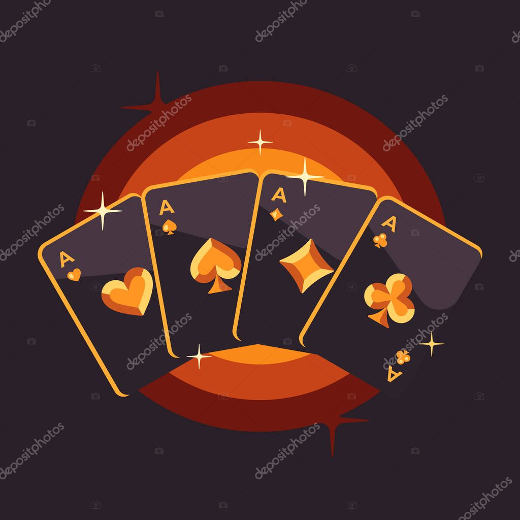 Cuatro ases. Cartas de póker Stock Photo